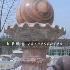 風水球石雕，石頭圓球水盆