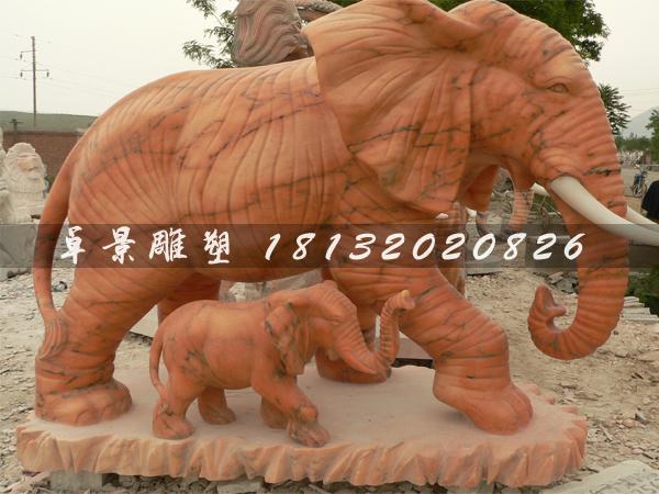 石頭大象，石雕大象，石雕母子象
