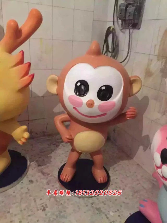 玻璃鋼卡通動物雕塑，玻璃鋼小動物雕塑