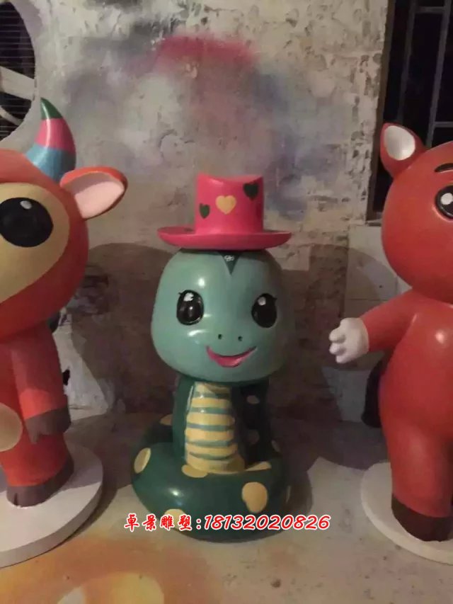 玻璃鋼卡通動物雕塑，玻璃鋼小動物雕塑