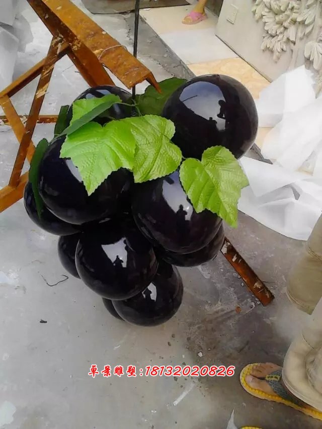 玻璃鋼葡萄雕塑，玻璃鋼水果雕塑