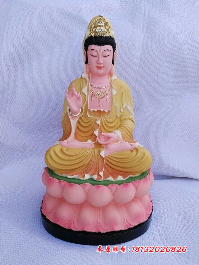 玻璃鋼觀音雕塑，彩繪觀音菩薩