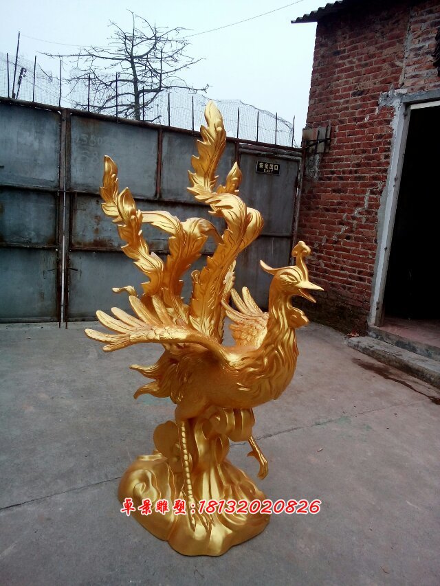 玻璃鋼鳳凰雕塑，仿真鳳凰雕塑 (2)