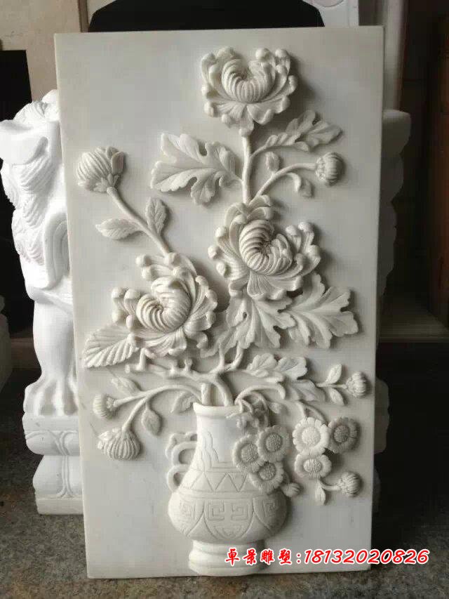 石浮雕花，鮮花浮雕 (2)