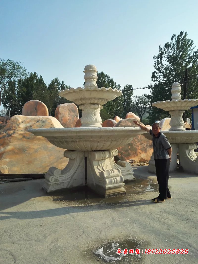 大理石噴泉，兩層石噴泉 (3)