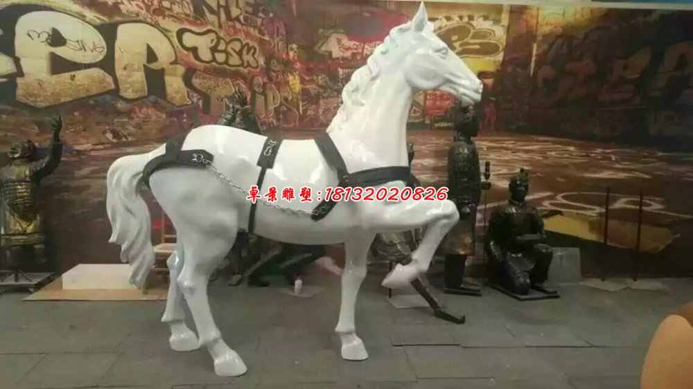 玻璃鋼馬雕塑，玻璃鋼仿真馬雕塑