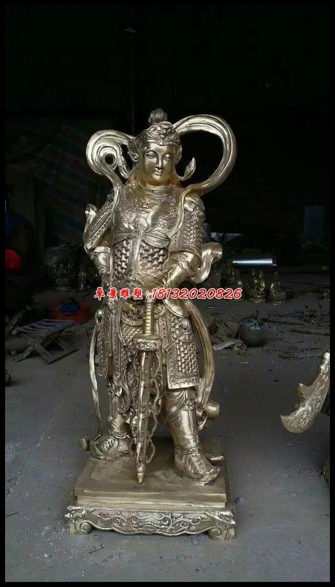 韋佗佛護法銅雕，鑄銅韋佗佛護法雕塑