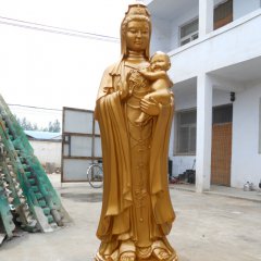 銅雕送子觀音雕塑，銅雕觀音雕塑