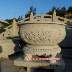 石頭香爐，石雕香爐雕塑