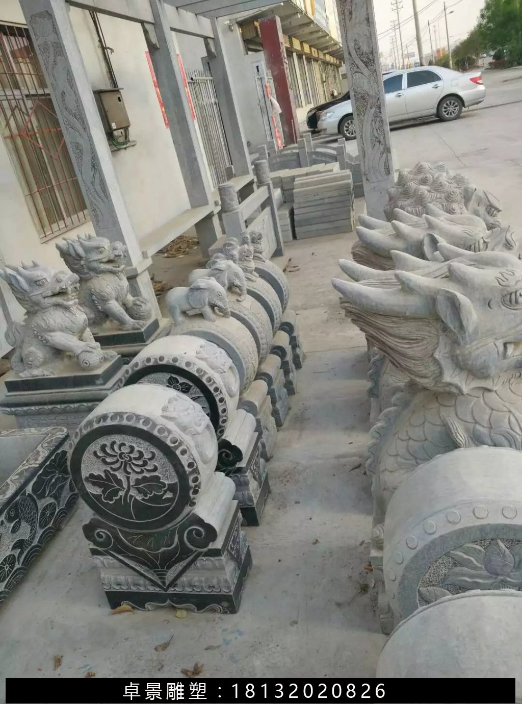 石抱鼓，石門墩，仿古石門墩 (2)