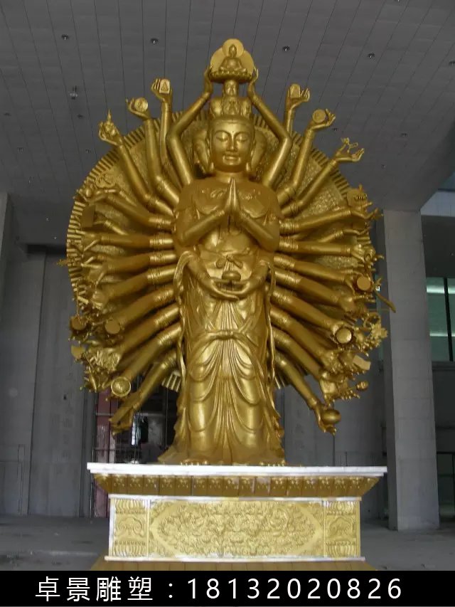 千手觀音銅雕，大型觀音銅雕