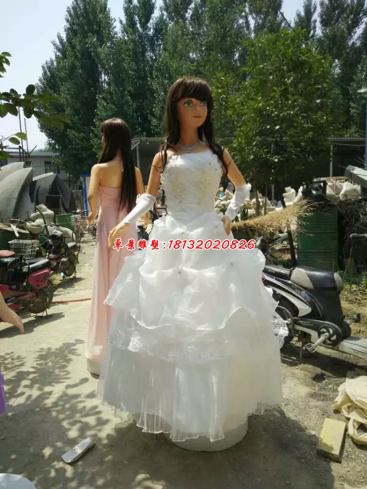 玻璃鋼美少女雕塑，卡通美少女玻璃鋼雕塑 (2)