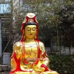 觀音菩薩銅雕，彩繪觀音菩薩雕塑