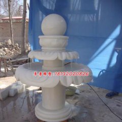 風(fēng)水球石雕，漢白玉風(fēng)水球雕塑