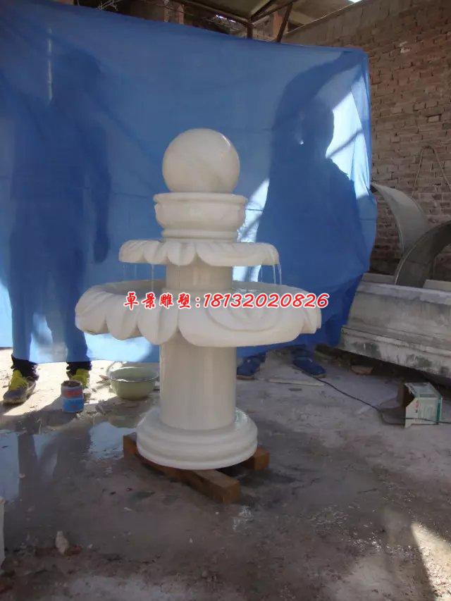 風水球石雕，漢白玉風水球雕塑 (2)