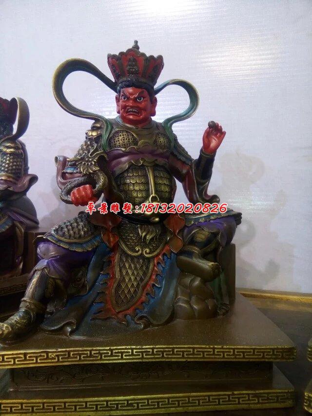 四大天王銅雕，銅雕彩繪雕塑 (1)