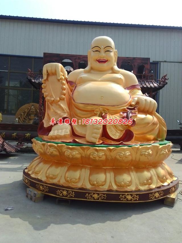 彌勒佛銅雕，銅雕彩繪雕塑