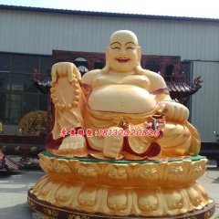 彌勒佛銅雕，銅雕彩繪雕塑