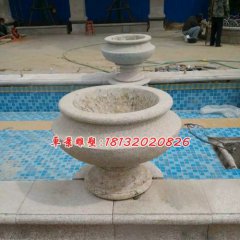 花盆石雕，廣場砂巖花盆雕塑