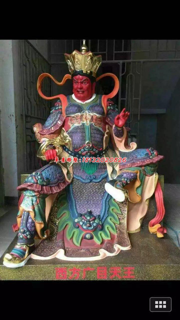 玻璃鋼四大天王雕塑，玻璃鋼彩繪神仙雕塑 (3)