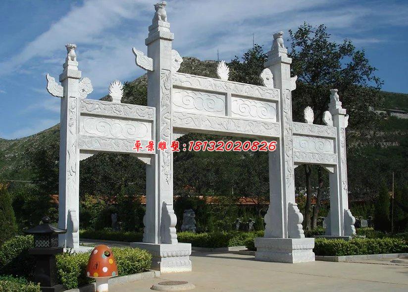 石雕牌坊，大理石牌坊，標(biāo)志牌坊雕塑 (3)