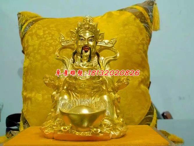 財(cái)神銅雕，貼金銅財(cái)神雕塑 (1)