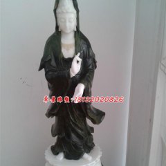 觀音石雕，漢白玉觀音菩薩雕塑