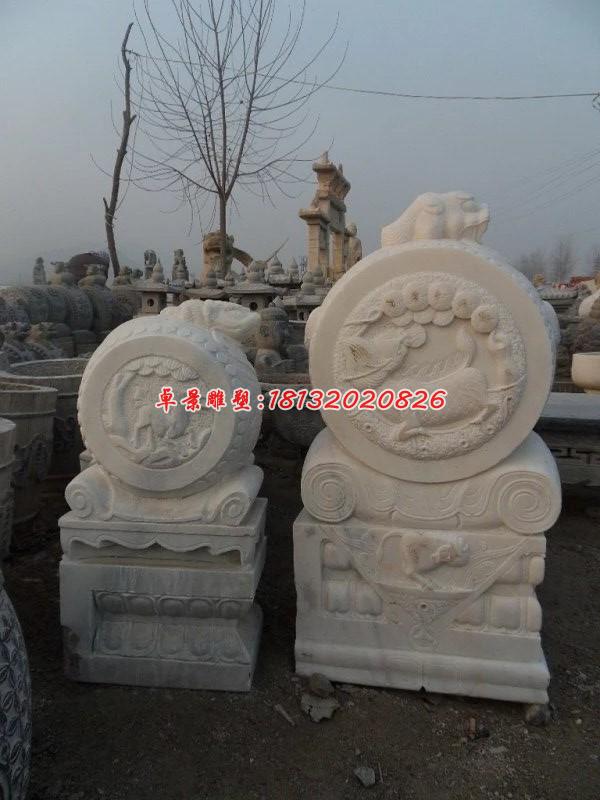 石雕門墩，漢白玉門墩雕塑 (4)