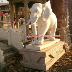 大象石雕，漢白玉動物石雕