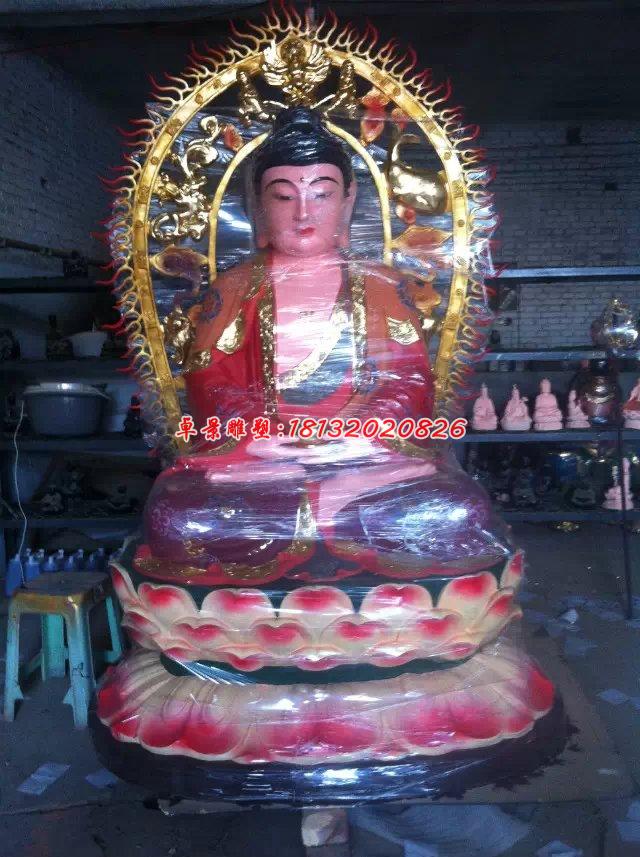 玻璃鋼彩繪佛像雕塑，如來佛雕塑