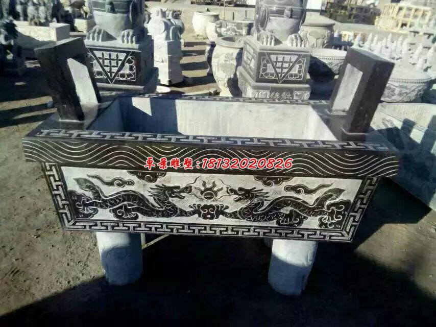 石雕鼎，石雕香爐，寺廟香爐雕塑