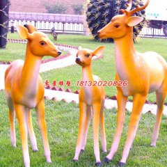 玻璃鋼動物雕塑，公園梅花鹿雕塑