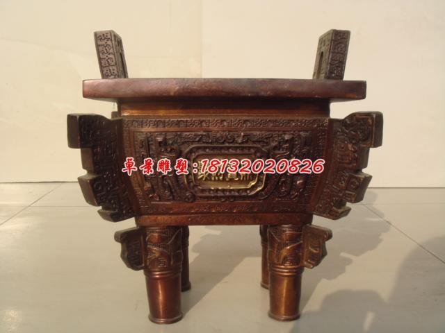 聚財寶鼎雕塑，企業鼎銅雕