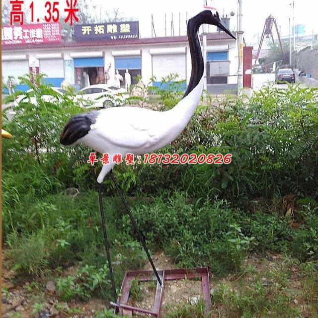 仿真動物雕塑，玻璃鋼丹頂鶴雕塑 (2)
