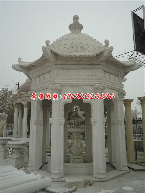 歐式涼亭石雕，小區(qū)涼亭雕塑