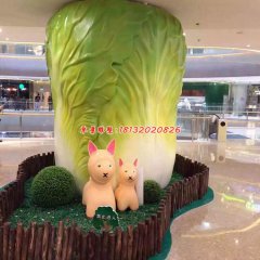 玻璃鋼白菜雕塑，商場玻璃鋼雕塑