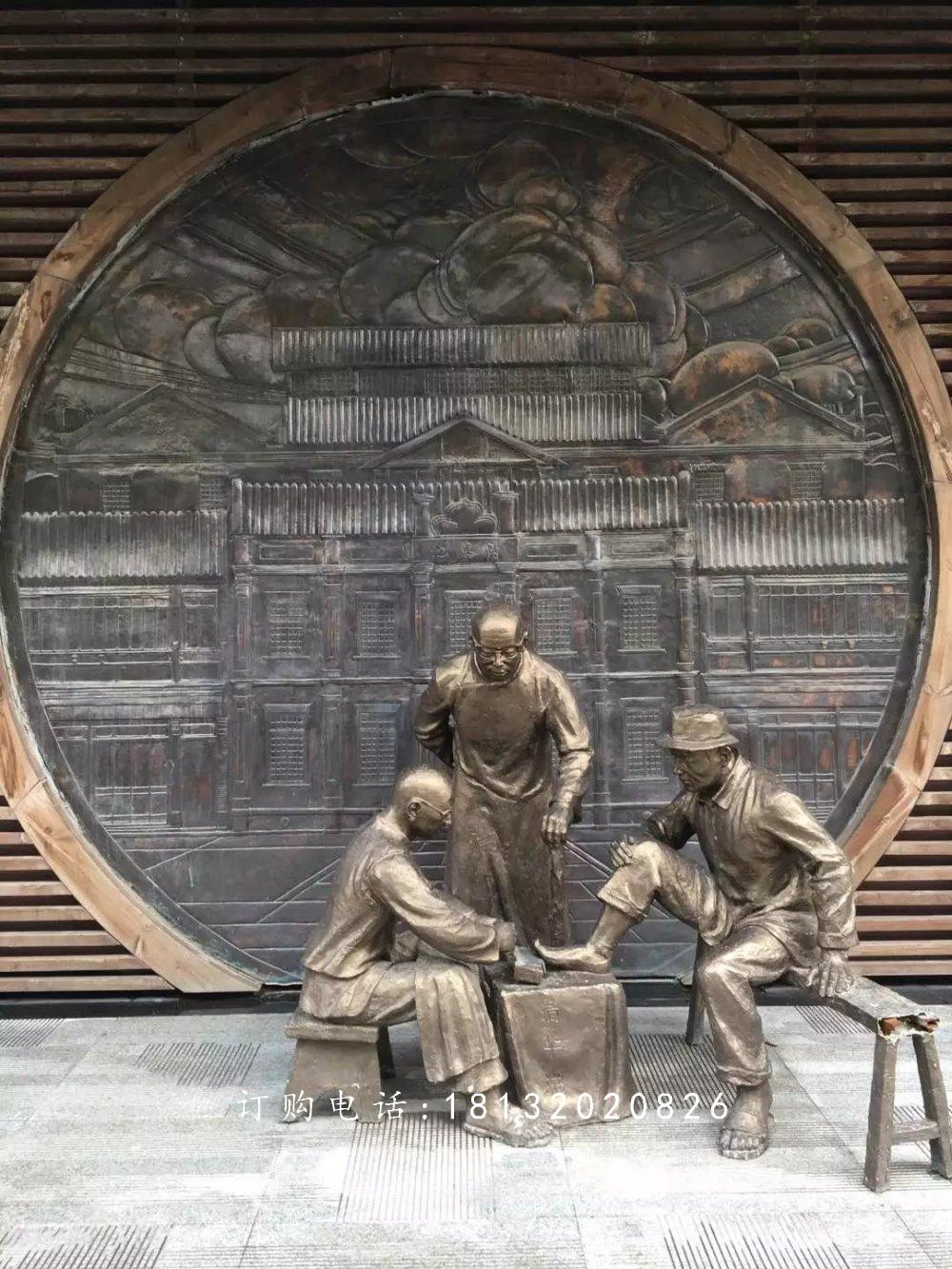 修腳銅雕，廣場景觀銅雕，小品銅雕