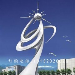 不銹鋼升騰雕塑，不銹鋼企業抽象雕塑