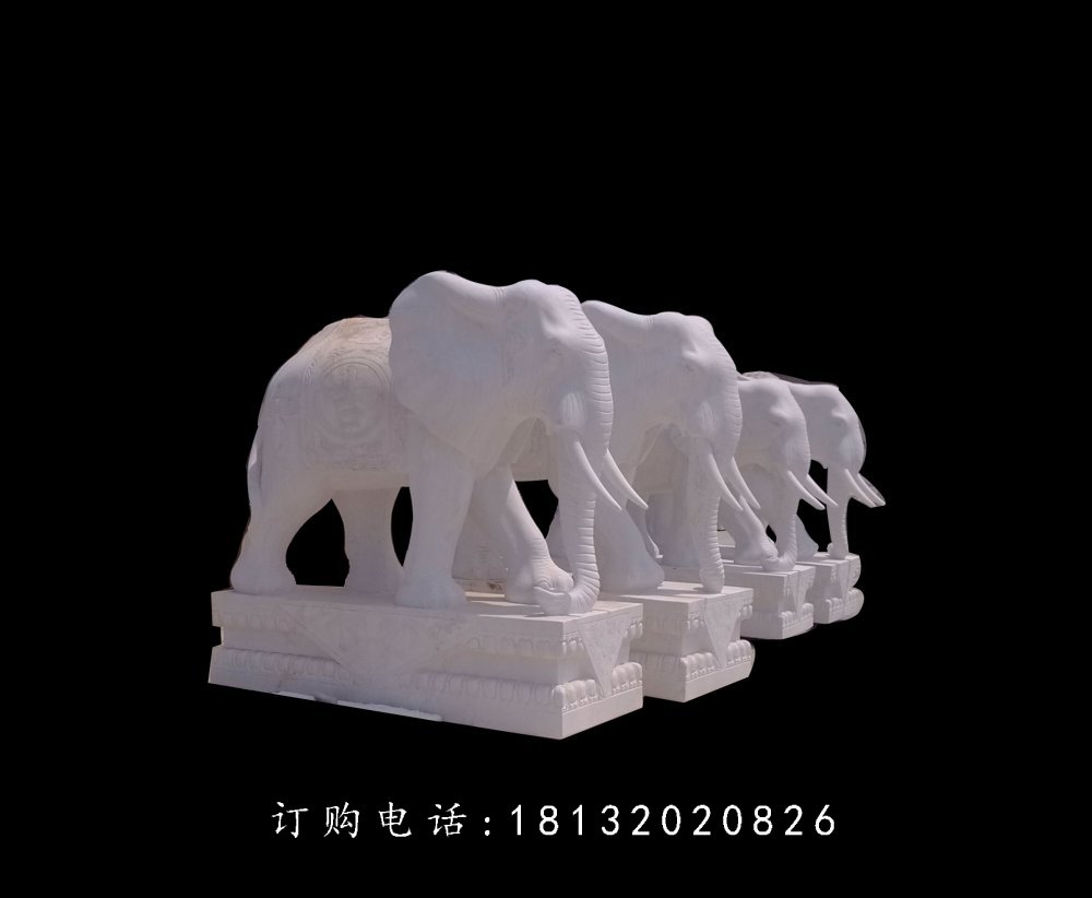 石雕大象，石雕動物雕塑 (3)