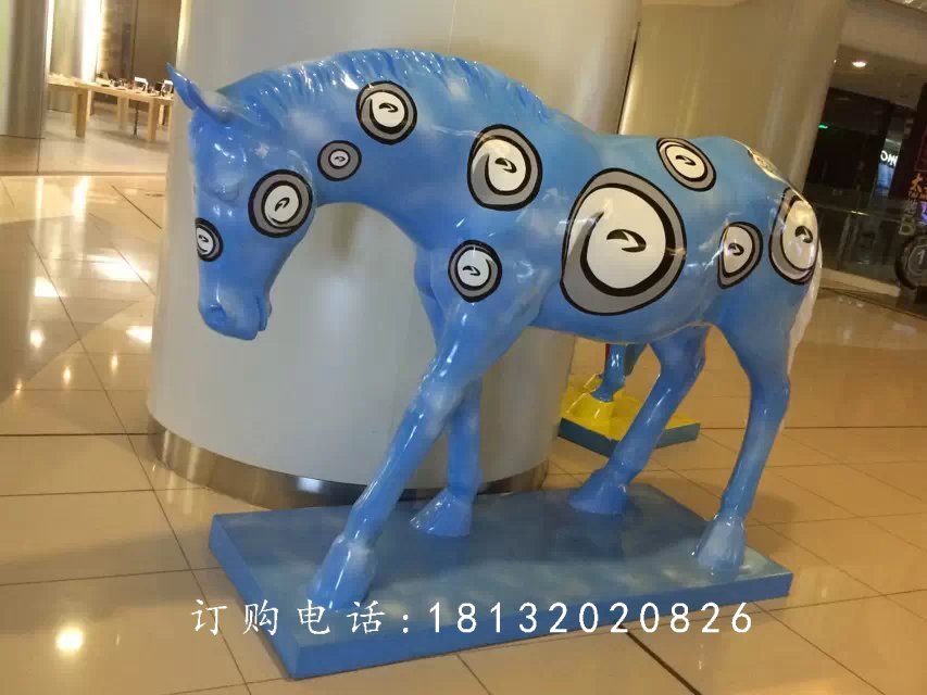 玻璃鋼馬，商場景觀雕塑 (3)