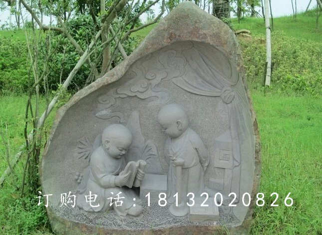 石雕小和尚，石雕人物雕塑