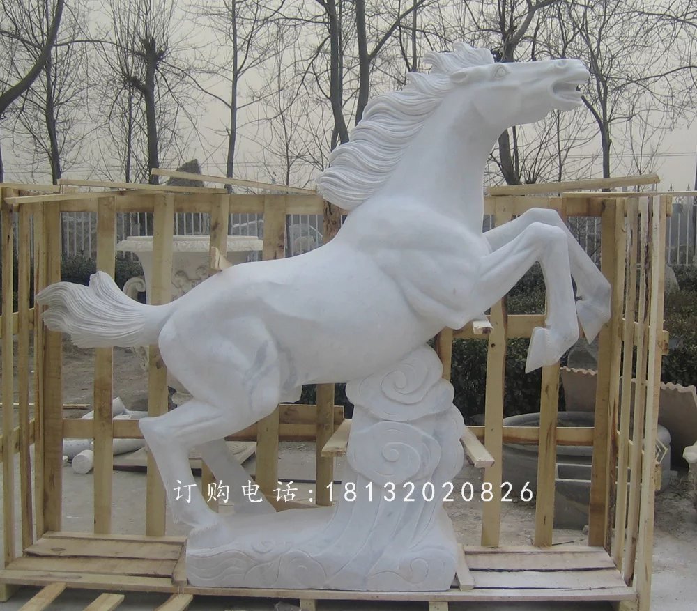 漢白玉石雕馬，廣場石馬雕塑