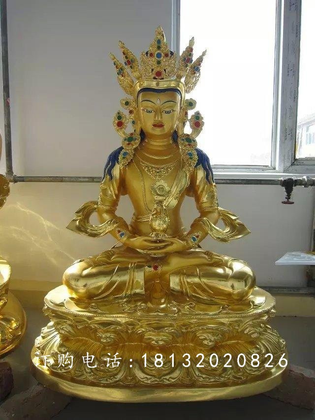 彩繪銅藏佛雕塑，鎏金密宗佛雕塑