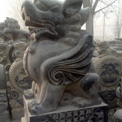 招財貔貅石雕，青石貔貅雕塑