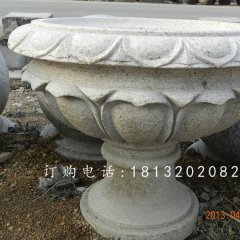 大理石花盆雕塑，公園花盆石雕