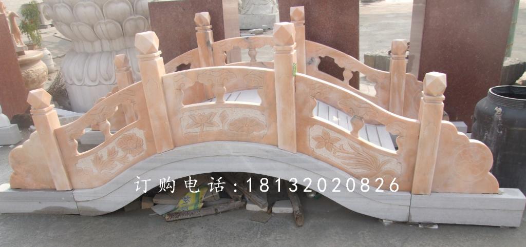 晚霞紅石拱橋雕塑，公園小橋石雕 (2)