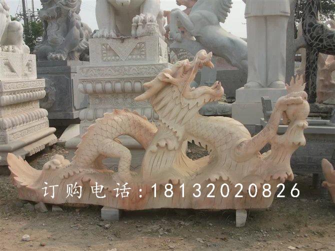 晚霞紅龍石雕，動(dòng)物石雕