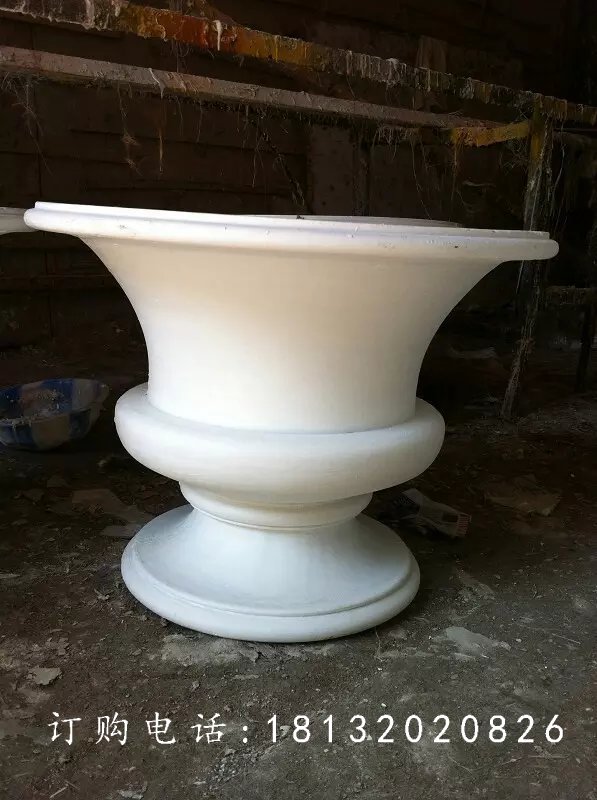 漢白玉花盆，公園景觀雕塑