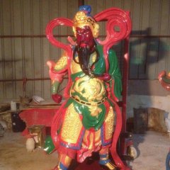玻璃鋼關(guān)帝雕塑，玻璃鋼彩繪人物雕塑