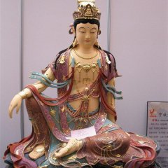 玻璃鋼觀音雕塑，坐式觀音菩薩雕塑
